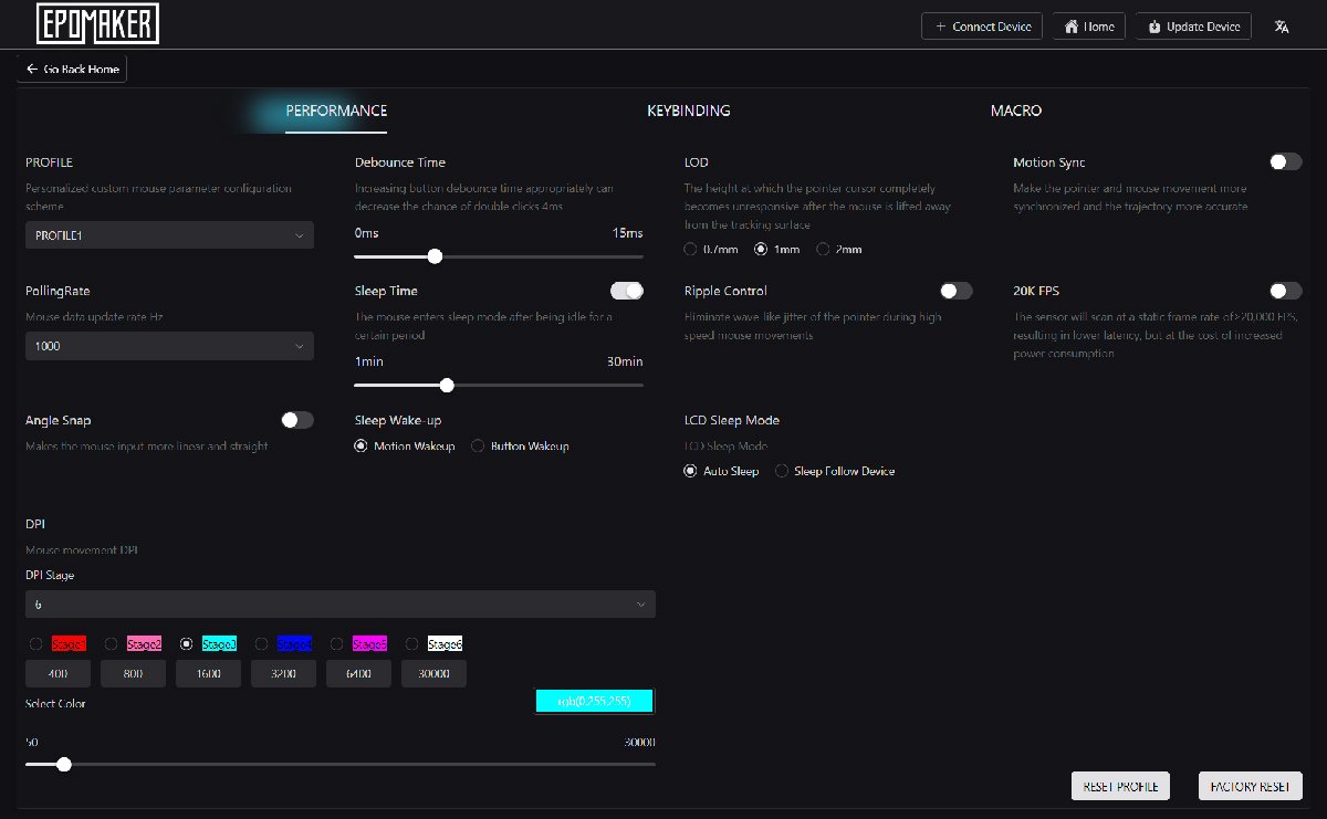 mouse performance settings